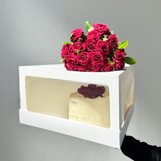 LIMITED TIME ONLY RED VELVET CAKE x RED ROSES POSY